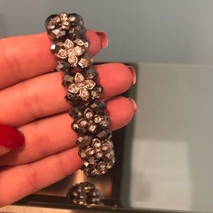 Charcoal gray crystal bracelet
